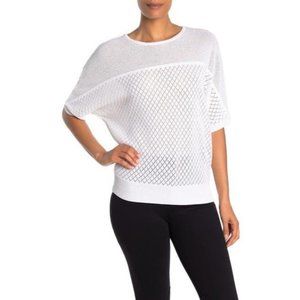 M Magaschoni NWOT Women Elbow Length Dolman Sleeve Pointelle Knit Shirt Size XS